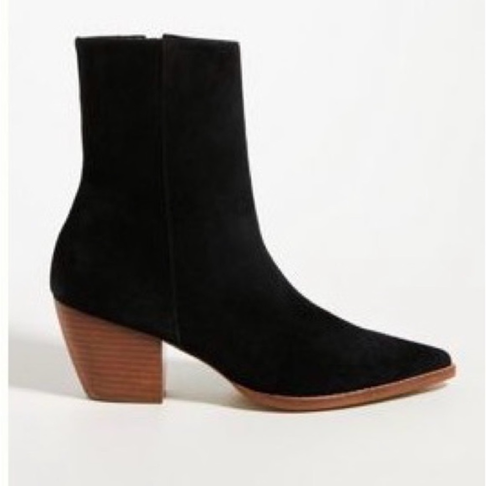 Suede Anthropologie Black Booties